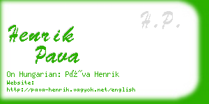 henrik pava business card